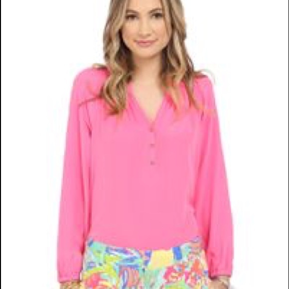 Lilly Pulitzer Tops - NWT Flamingo Pink Elsa silk blouse